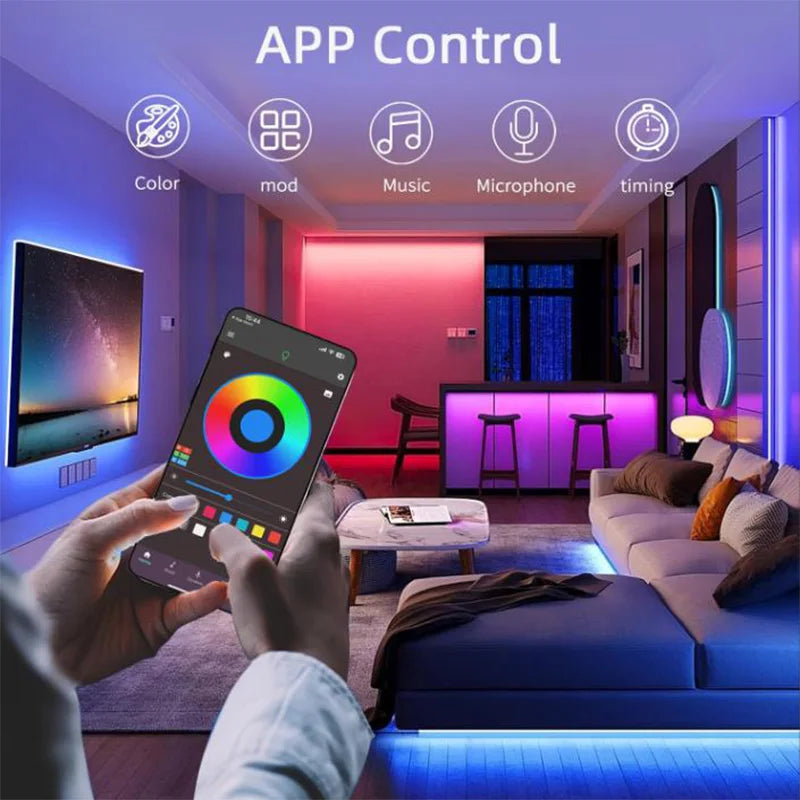 USB RGB Neon LED Strip Lights with App Control and Smart Voice Support
