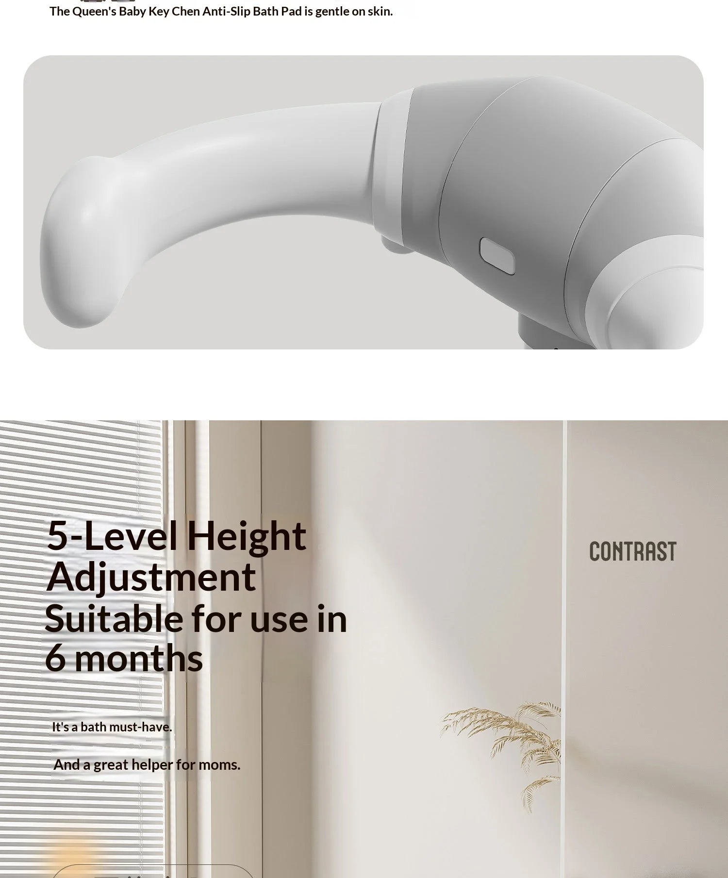 Foldable Baby Bathtub with Non-Slip Seat for Newborns and Toddlers