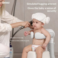 Foldable Baby Bathtub with Non-Slip Seat for Newborns and Toddlers