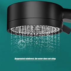 8 Modes Adjustable High-Pressure Water Saving Black Handheld Shower Head with Massage Function | Bathroom Accessories
