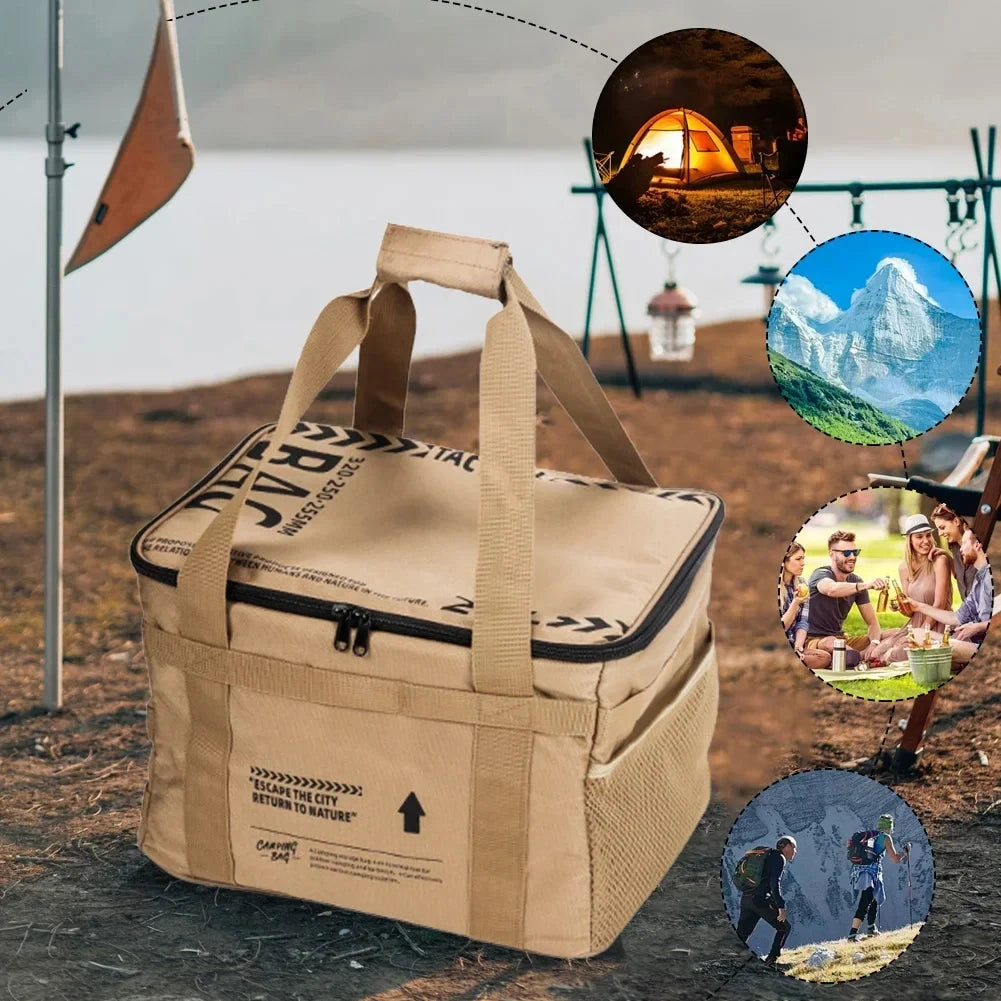 30-42L Tactical Camping Storage Bag – Waterproof Insulated Folding Organizer for Outdoor Gear & Picnic Tableware