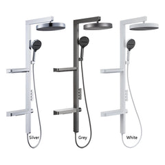 Wall-Mounted Smart LED Rainfall Shower System with Digital Temperature Display and Waterfall Faucet – Luxury Bathroom Upgrade