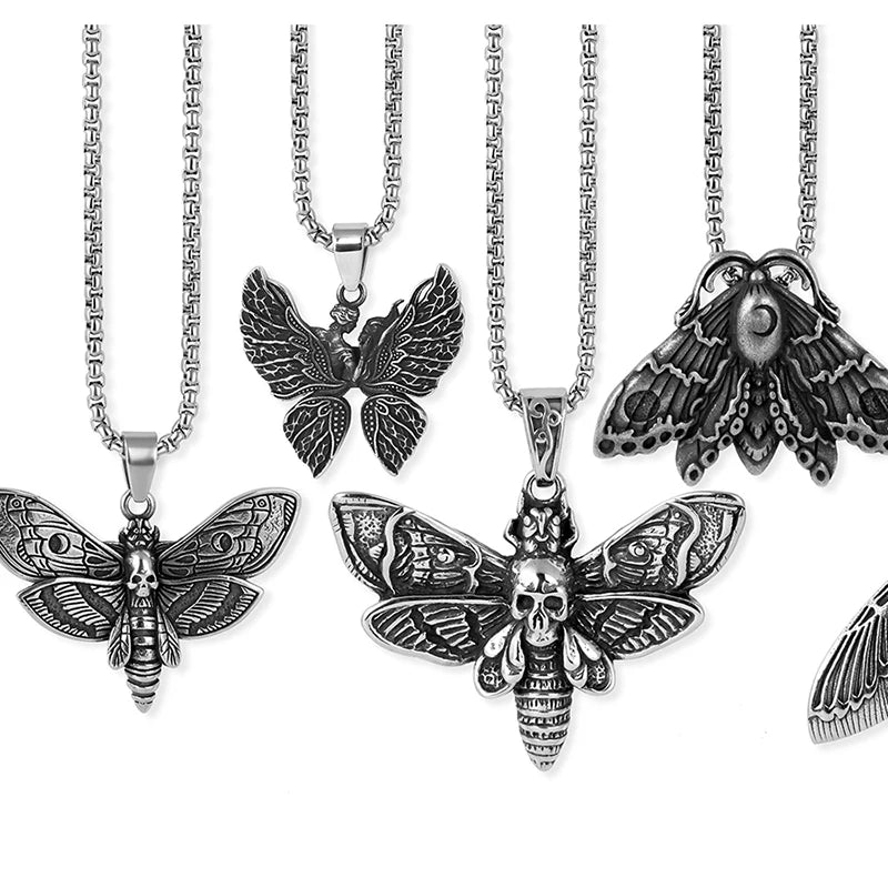 Vleee Butterfly Moth Pendant: Embrace the New Death Skull Design.