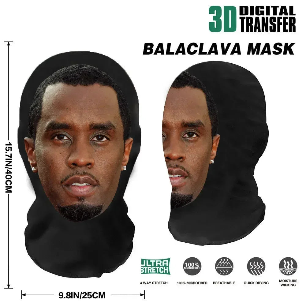 3D Printed Kanye Style Full Face Mask | Halloween Cosplay Stretch Mesh Balaclava for Men & Women