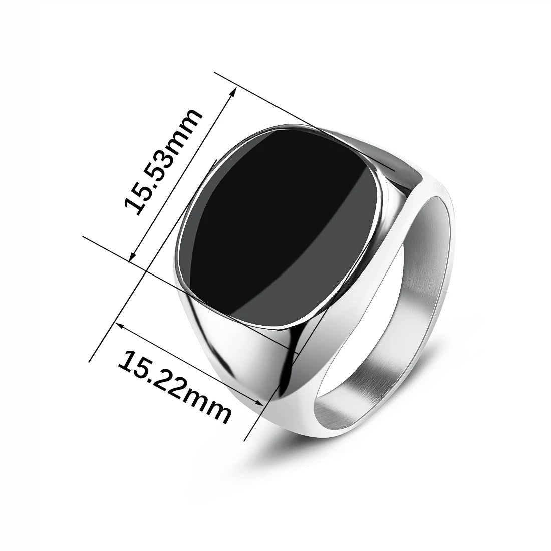 Vleee Punk Fashion Smooth Resin Ring: Stainless Steel, Ideal for Couples in Hip Hop Rock Style, suitable for Men and Women.