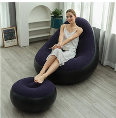XYstore Inflatable Chair with Ottoman Foldable Air Sofa for Living Room, Bedroom, Garden, Camping & Outdoor Relaxation