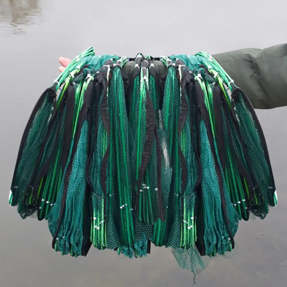 Foldable Hexagon Octagon Fishing Net 6/8/10 Holes Nylon Retractable Fish Trap for Shrimp, Crab, Eel & Lobster