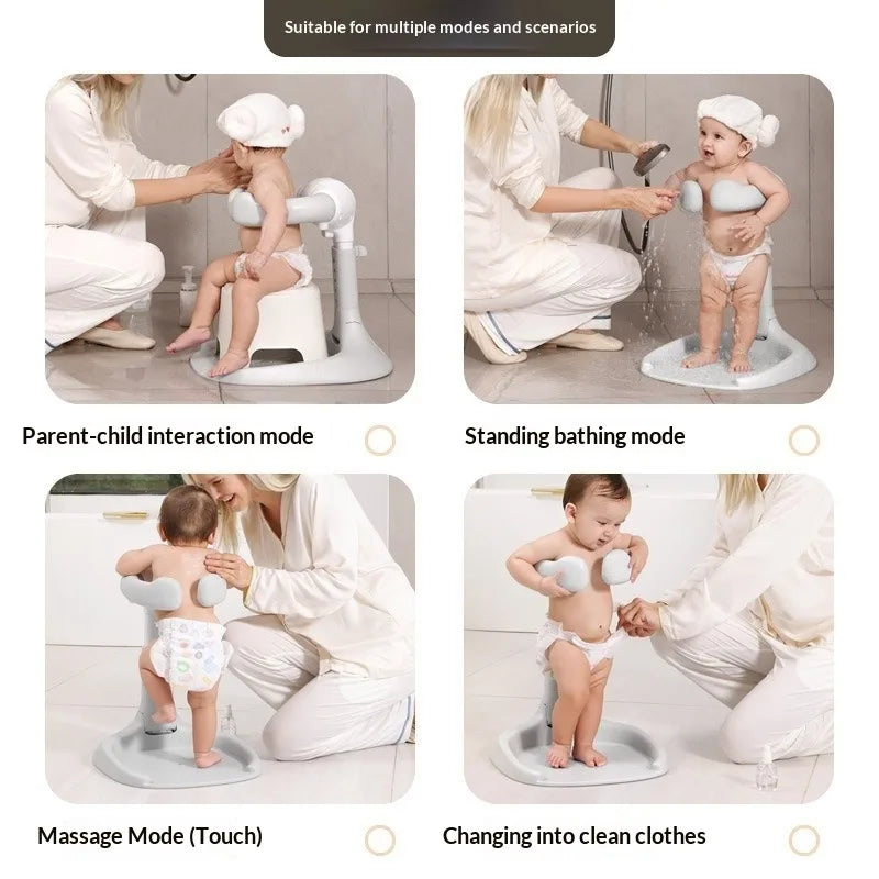 Foldable Baby Bathtub with Non-Slip Seat for Newborns and Toddlers