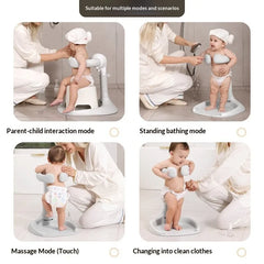 Foldable Baby Bathtub with Non-Slip Seat for Newborns and Toddlers