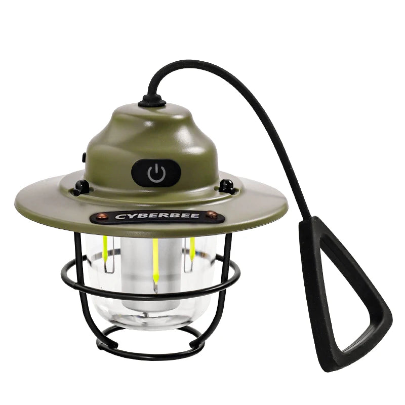 Outdoor Vintage Rechargeable Camping Light – Portable LED Tent Lantern with Type-C Charging