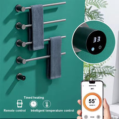 xylivingstore Wall-Mounted Electric Heated Towel Rack – Sterilizing & Drying for Bathroom Comfort
