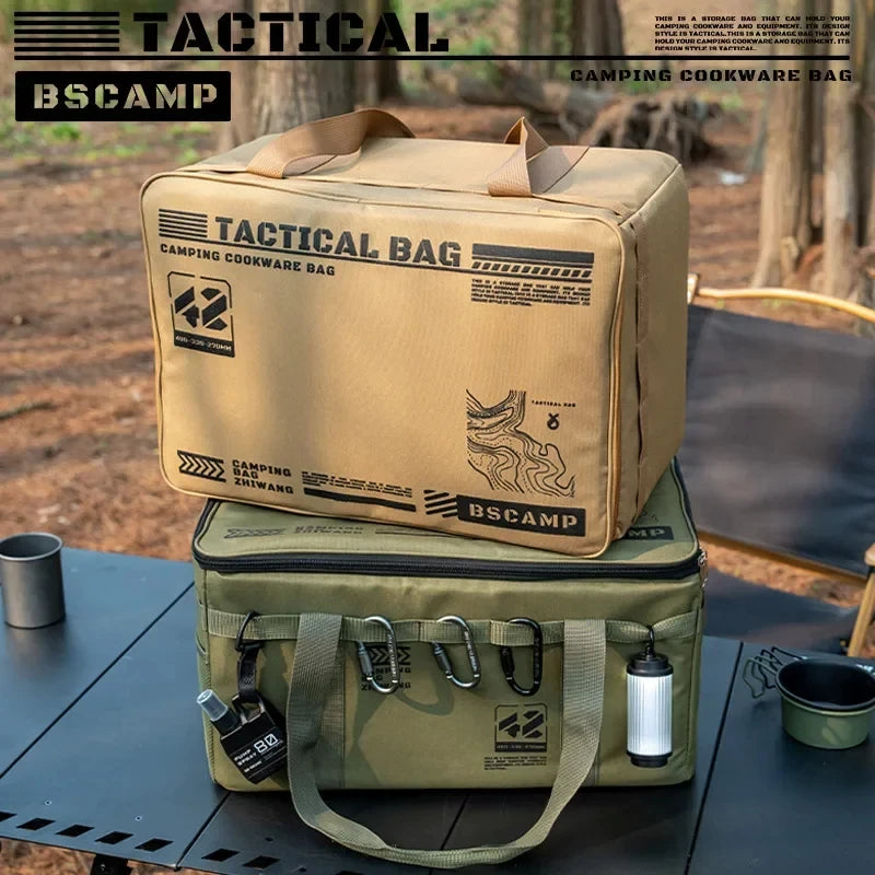 30-42L Tactical Camping Storage Bag – Waterproof Insulated Folding Organizer for Outdoor Gear & Picnic Tableware