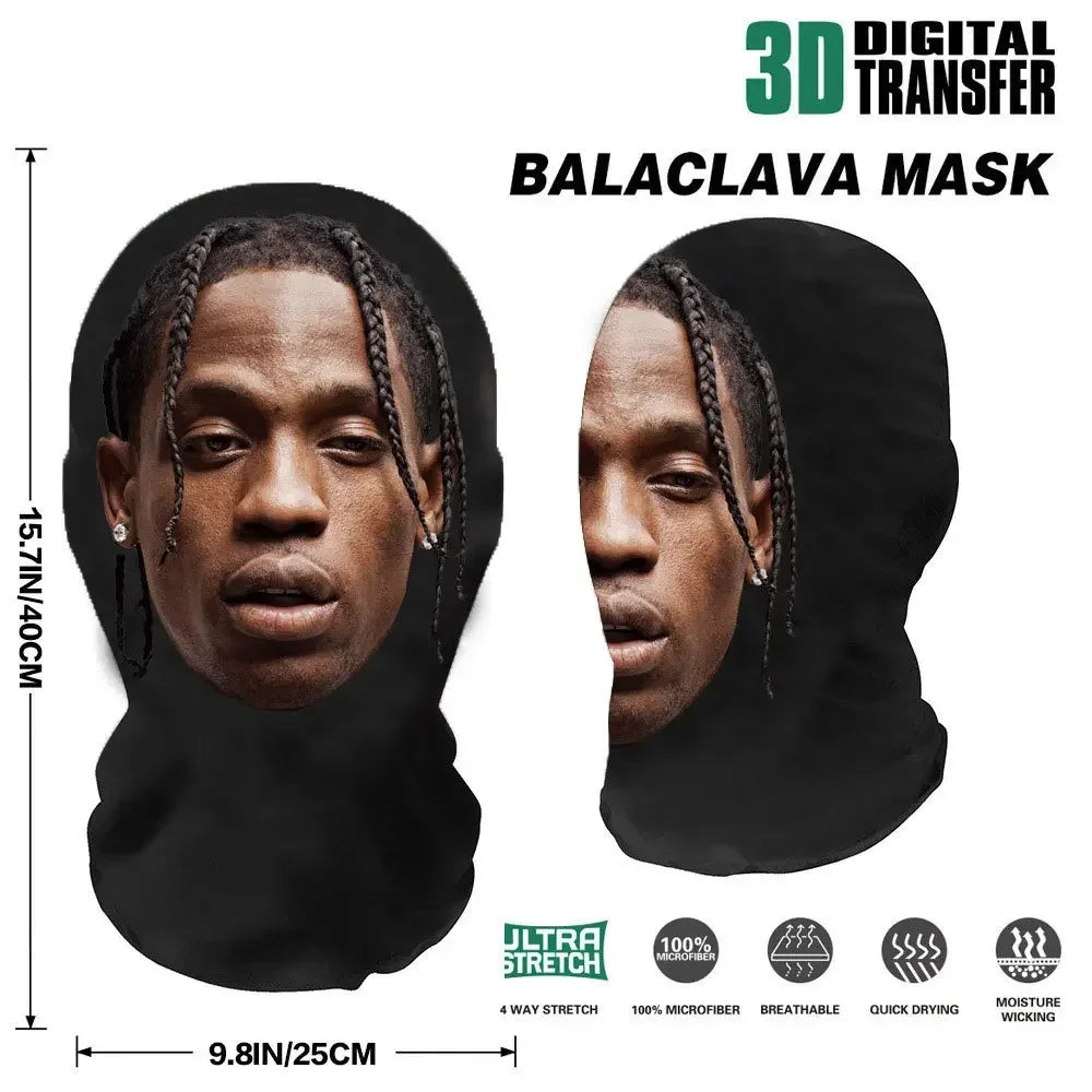 3D Printed Kanye Style Full Face Mask | Halloween Cosplay Stretch Mesh Balaclava for Men & Women
