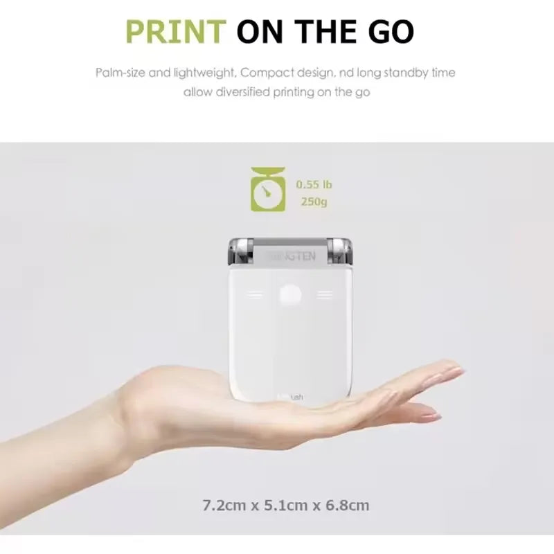 Mini Portable Thermal Color Printer - MBrush Handheld Inkjet Printer with WIFI, Cartridges, DIY HD Printing for Tattoos, Logos, Words & Pictures