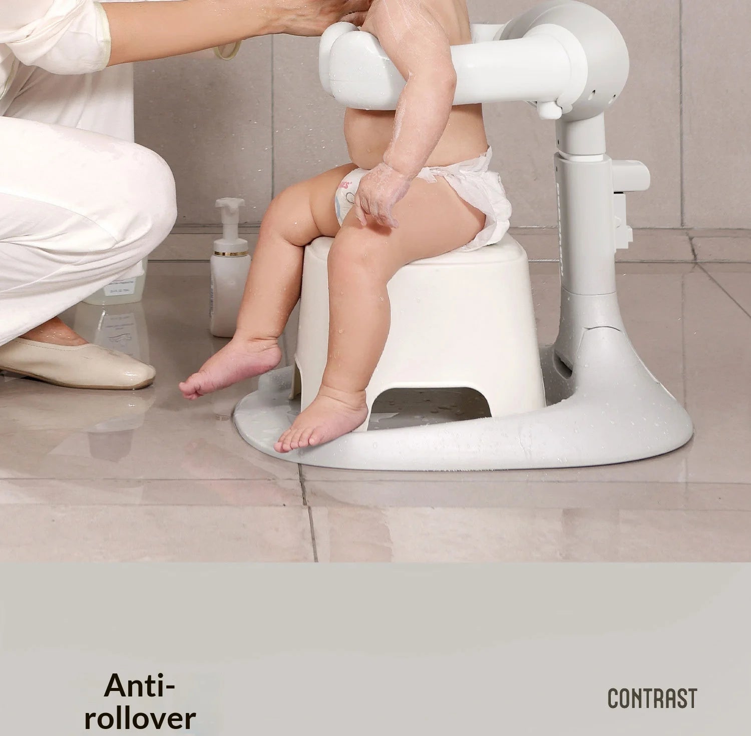 Foldable Baby Bathtub with Non-Slip Seat for Newborns and Toddlers