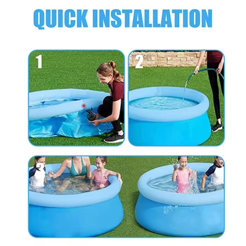 Inflatable Top Ring Swimming Pools for Adults and Kids - Easy to Set Up for Outdoor Fun
