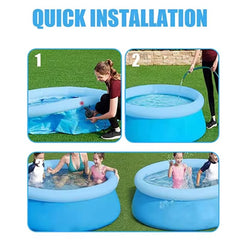 Inflatable Top Ring Swimming Pools for Adults and Kids - Easy to Set Up for Outdoor Fun