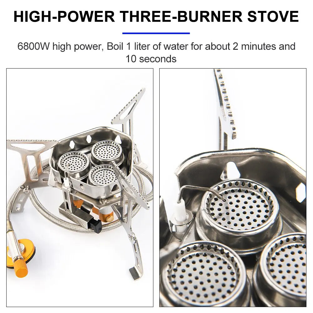 Widesea 6800W Portable Camping Gas Stove – High-Power Outdoor Burner for Cooking & BBQ