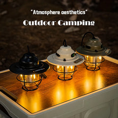Outdoor Vintage Rechargeable Camping Light – Portable LED Tent Lantern with Type-C Charging