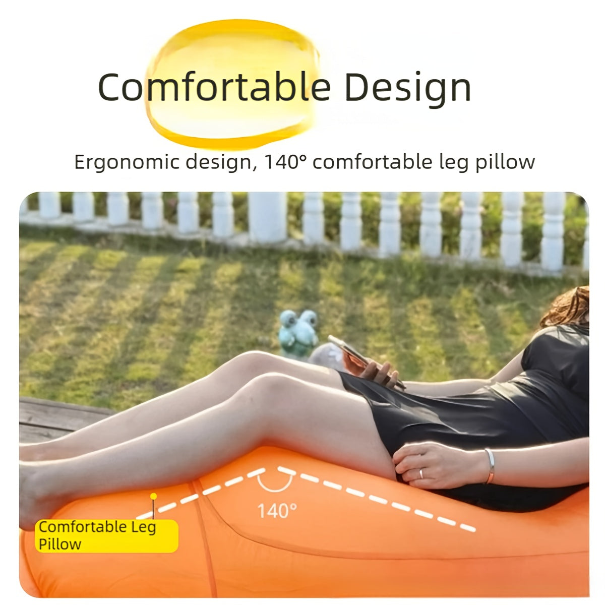 Portable Inflatable Outdoor Sofa – Quick Inflate, Foldable Air Mattress with Storage Bag for Camping, Festivals, Beach & Backyard Lounging