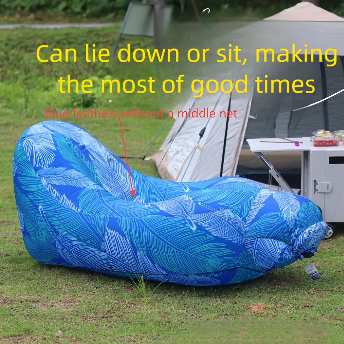 Portable Inflatable Outdoor Sofa – Quick Inflate, Foldable Air Mattress with Storage Bag for Camping, Festivals, Beach & Backyard Lounging