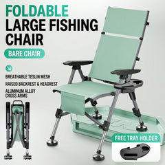 Dusty green adjustable all-terrain folding fishing chair