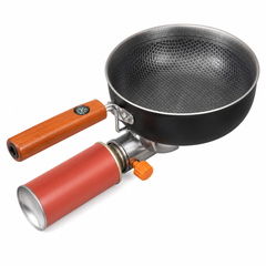 23cm Portable Outdoor Non-Stick Frying Pan with Butane Gas Canister Connector