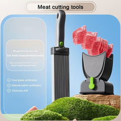 Manual Meat Slicer & Knife Sharpener Set – Stainless Steel, Perfect for Beef, Pork, Lamb – Ideal for Home Cooking & BBQ, Black