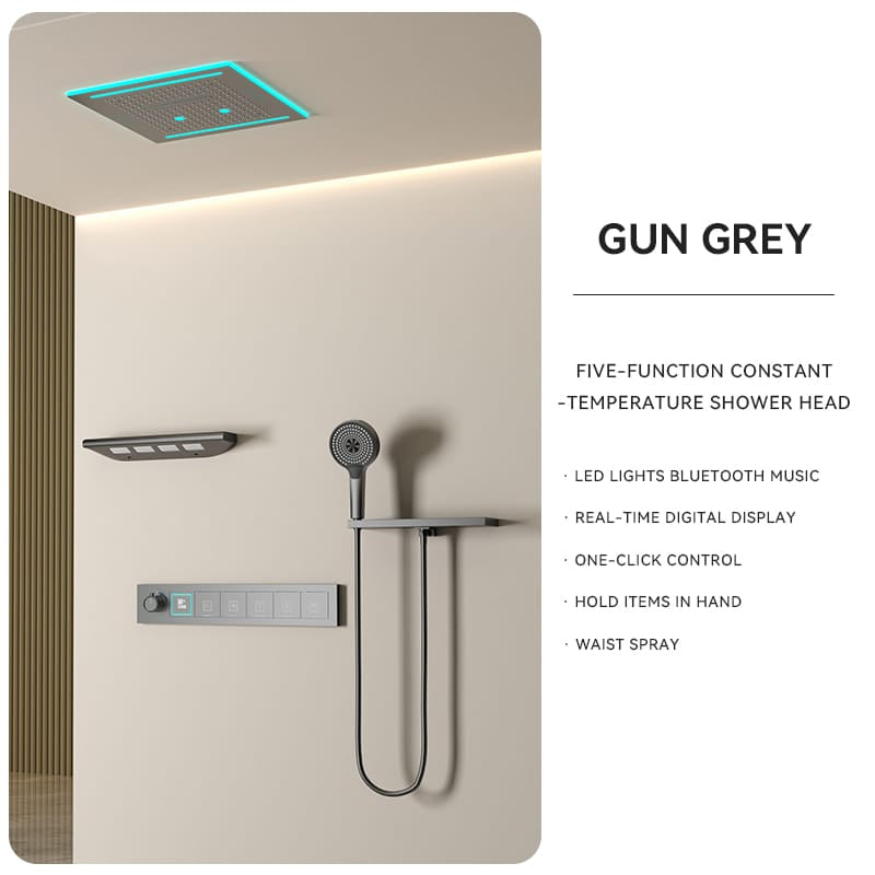 XYlivingstore 2025 Single-person version New Hidden shower system: Ultimate experience of ambient lighting and music