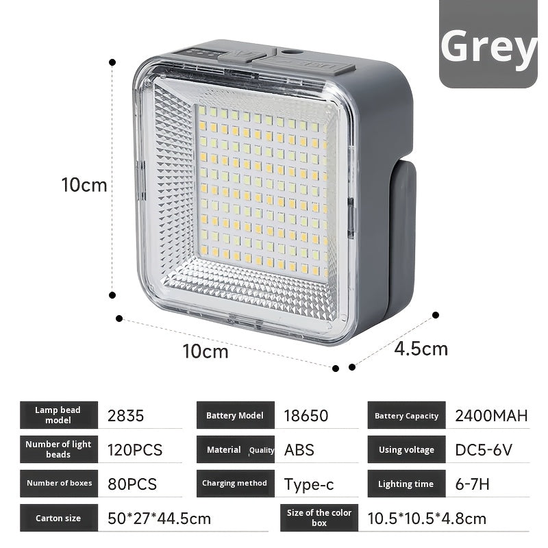Portable Bright Solar Camping Lantern, Magnetic Mount, 266 Leds, 2400Mah Battery, 8-Hour Runtime with Warning Flash. Ideal for Camping, Blackout Emergency, Great Birthday Gift