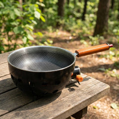 23cm Portable Outdoor Non-Stick Frying Pan with Butane Gas Canister Connector