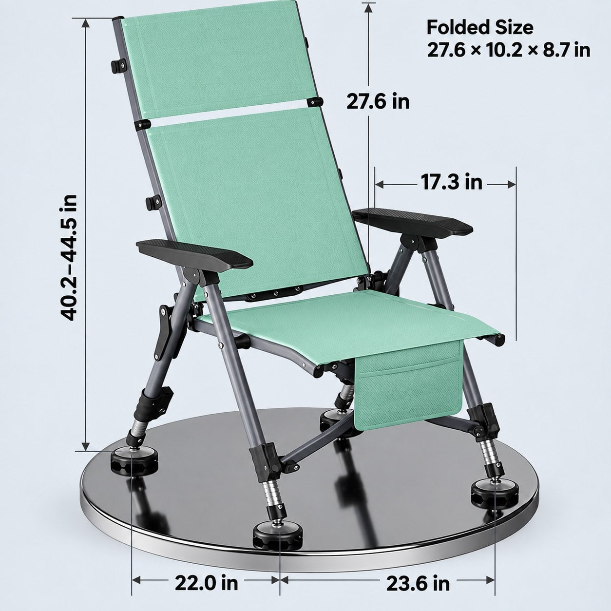 Adjustable fishing chair open dimensions