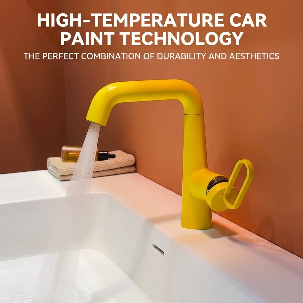 Rotating Bathroom Basin Faucet, Silver Minimalist Hot & Cold Water Mixer Tap with Splash-Proof Design for Modern Vanity Sink