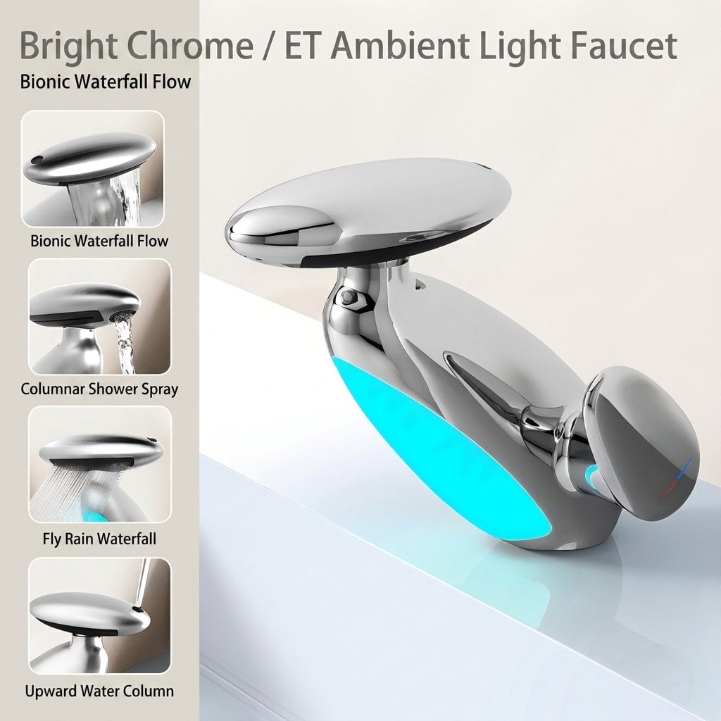 Modern 4 - Function Basin Mixer Tap with Hot/Cold Water Control - Bathroom Sink Faucet