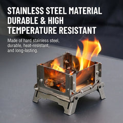 Portable Stainless Steel Mini Fire Pit Tabletop Fire Bowl for Camping, Patio, Aromatherapy & Mosquito Coil Burning