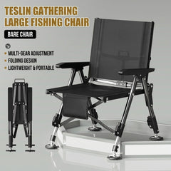 Low Back Adjustable Reclining Fishing Chair Foldable Outdoor Camping Chair for Bank Fishing, Lake Fishing & Wild Fishing