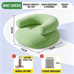 Festival Inflatable Air Lounger with Built-in Air Pump, Portable Single Camping Sofa for Outdoor, Beach & Music Festivals