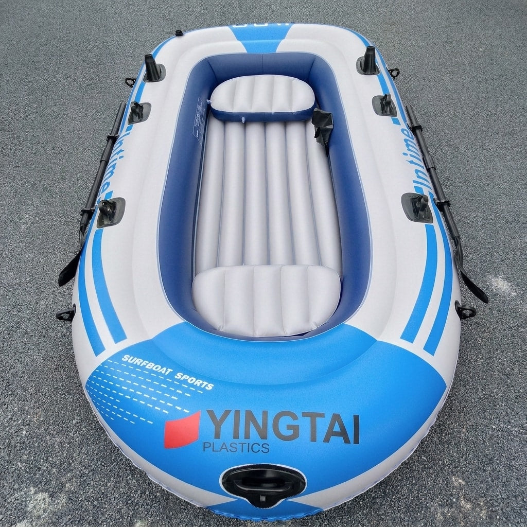 Heavy-Duty Inflatable Kayak for 2 Person, Thickened PVC Fishing Boat with Electric Air Pump for Lake, River & Outdoor Adventures