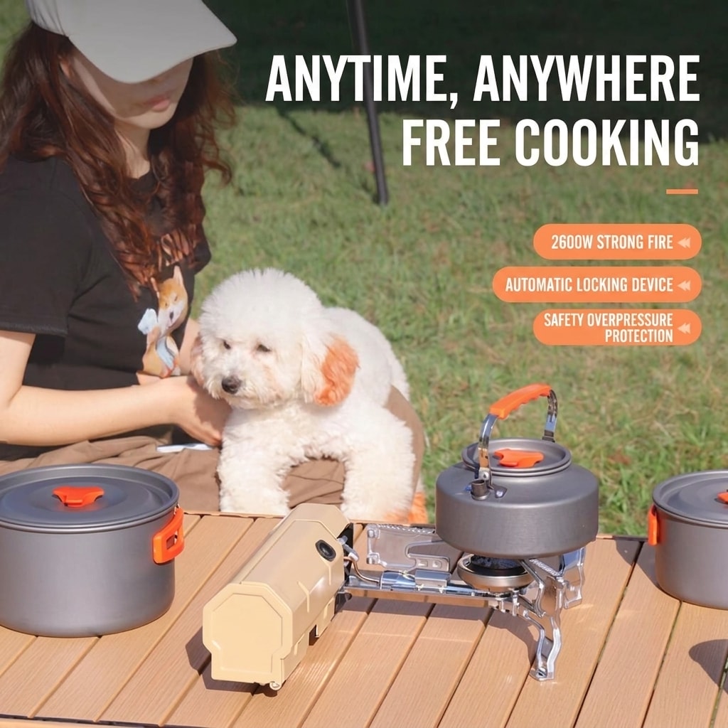 Foldable Outdoor Gas Stove 2700W/3800W with Storage Bag for Camping