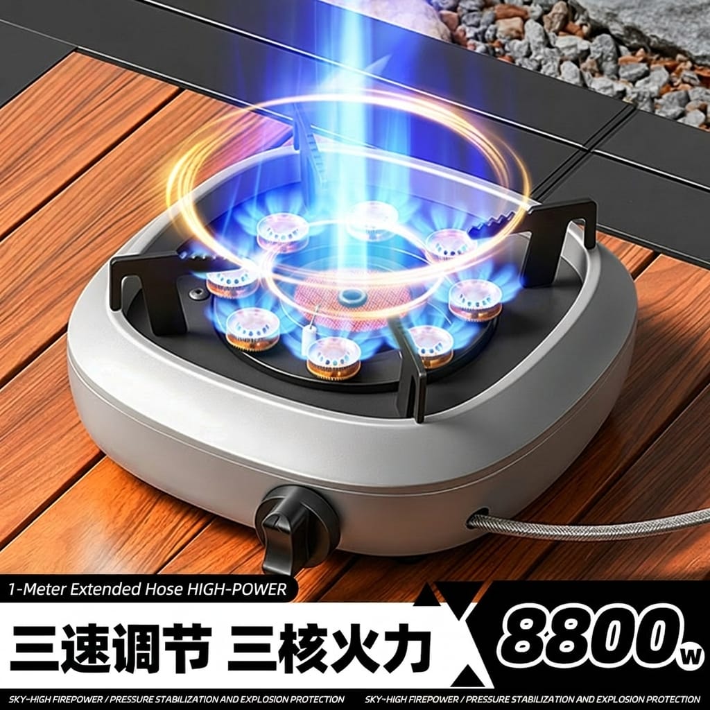 Portable Cassette Camping Stove Outdoor Tea Boiling Burner Split-Type Gas Stove Set for Camping and Picnic Cooking