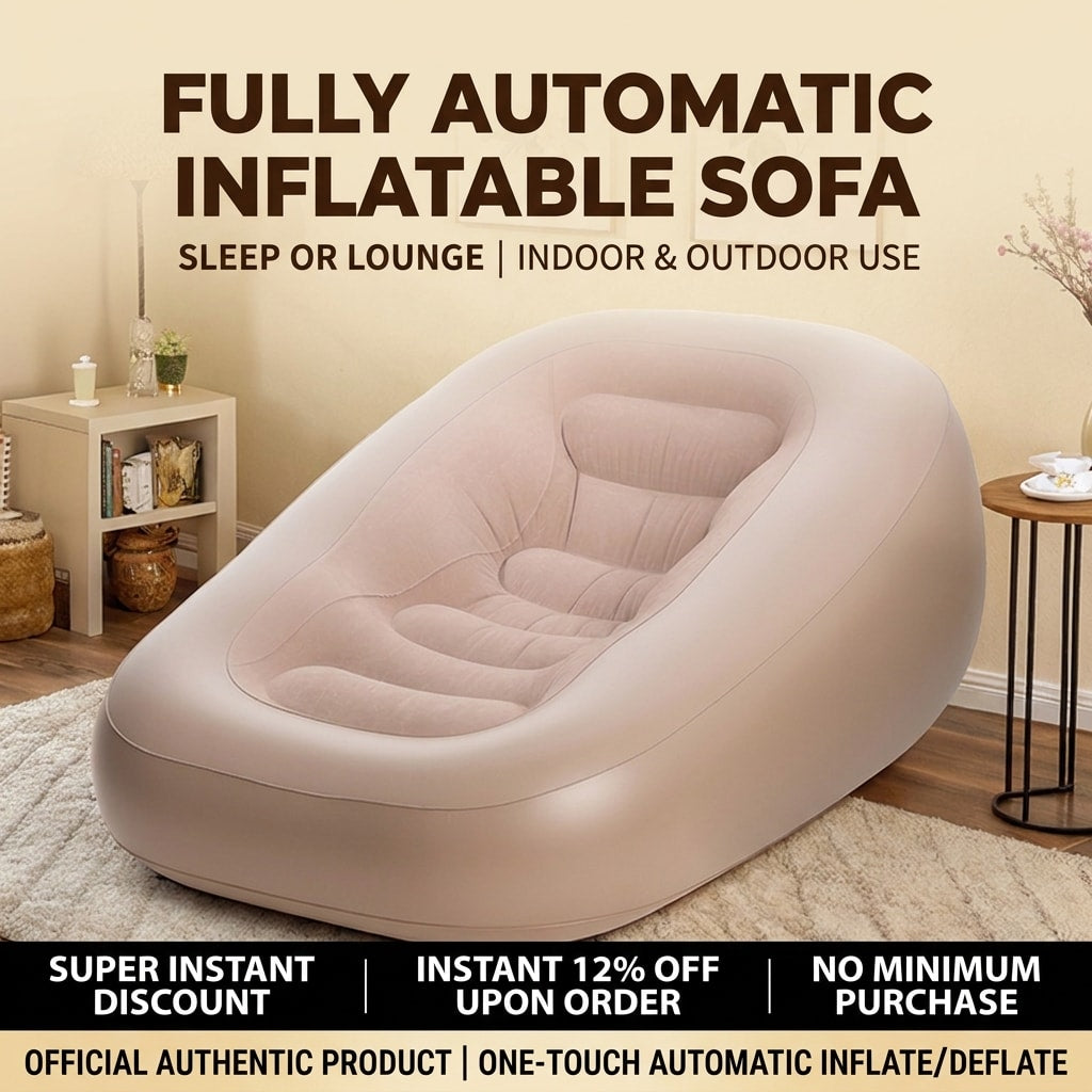 Automatic Inflatable Sofa Bed with Built-in Electric Pump, Portable Single Air Lounger for Camping, Home, Travel & Outdoor Use