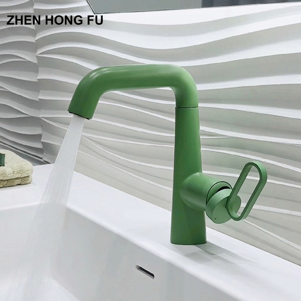 Rotating Bathroom Basin Faucet, Silver Minimalist Hot & Cold Water Mixer Tap with Splash-Proof Design for Modern Vanity Sink