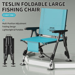 Low Back Adjustable Reclining Fishing Chair Foldable Outdoor Camping Chair for Bank Fishing, Lake Fishing & Wild Fishing