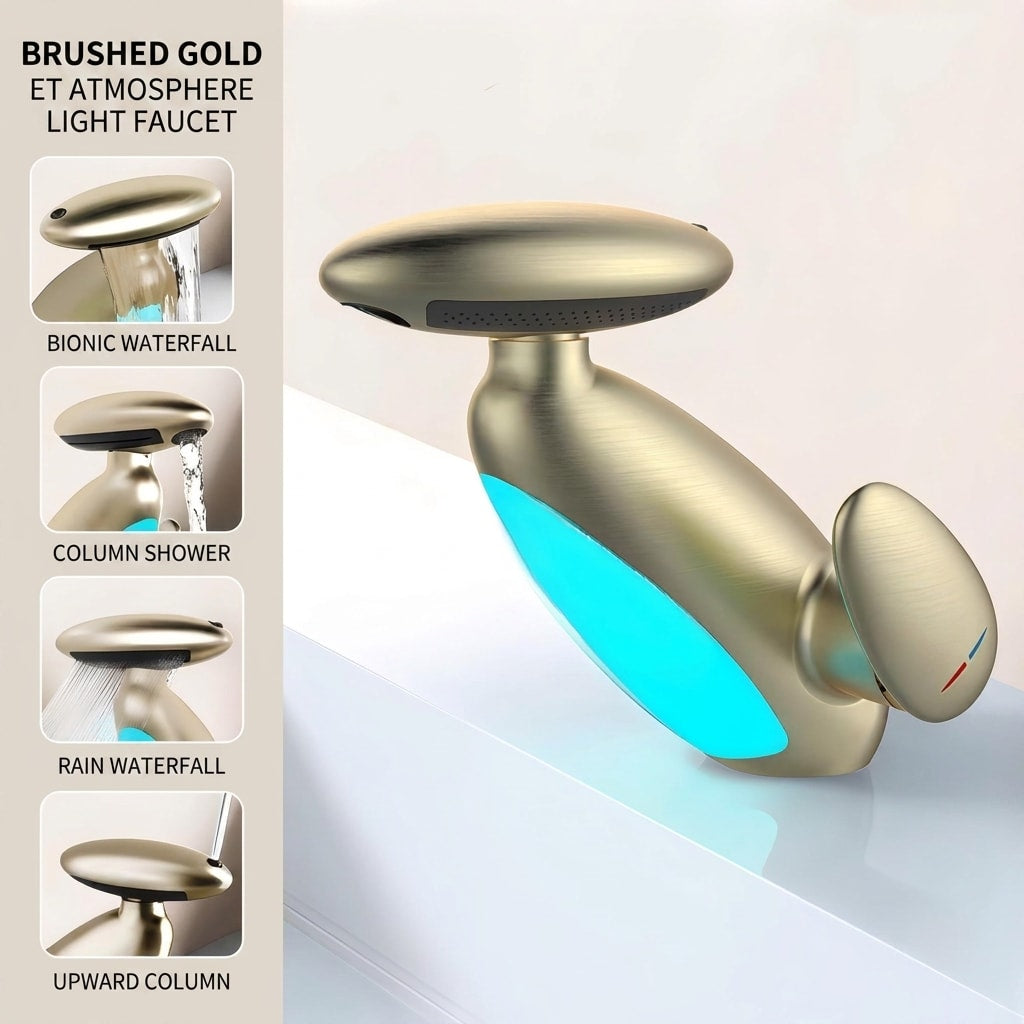 Modern 4 - Function Basin Mixer Tap with Hot/Cold Water Control - Bathroom Sink Faucet
