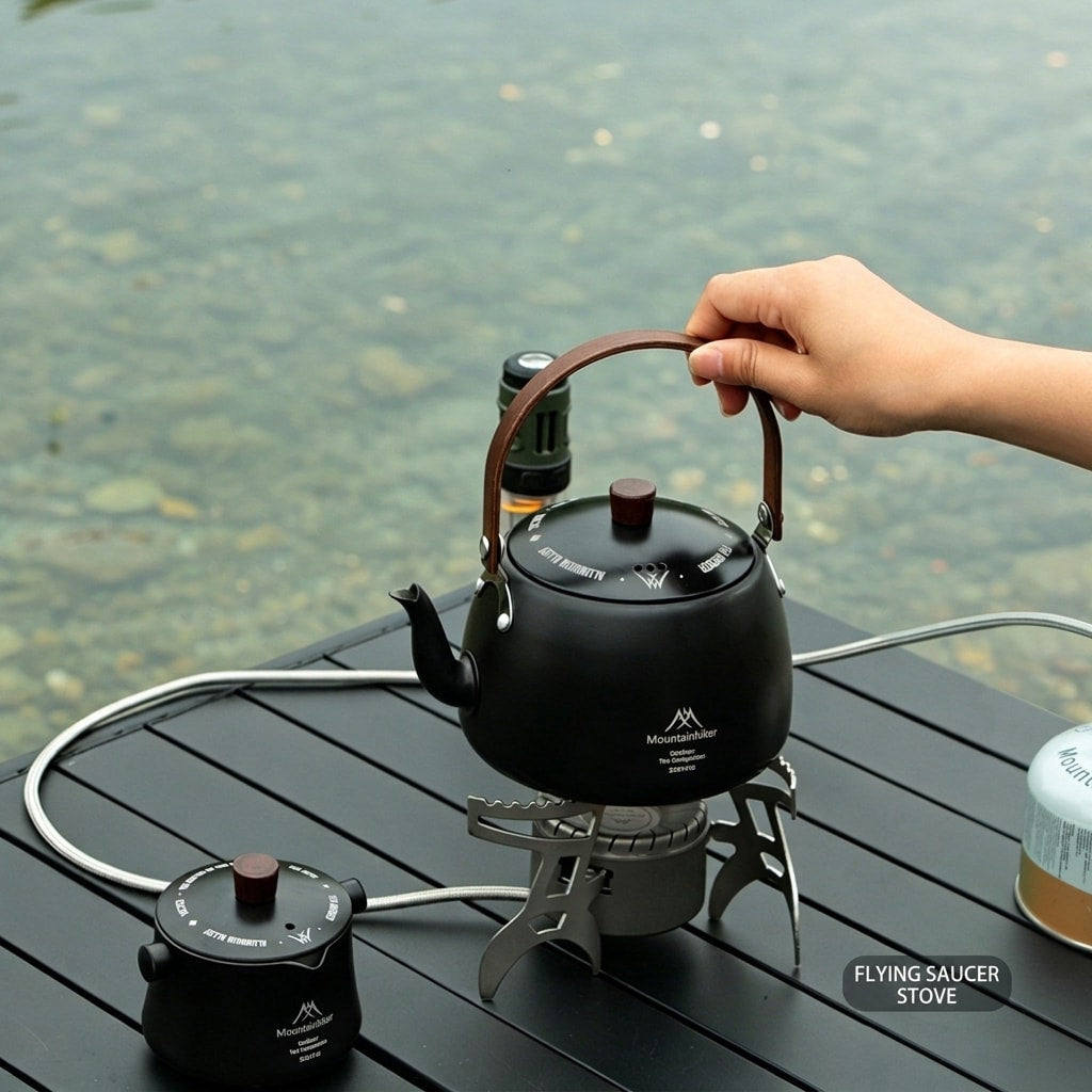 Portable UFO Camping Stove, Foldable Gas Burner with Rotating Flame, Compact Outdoor Cooking Stove for Camping & Hiking