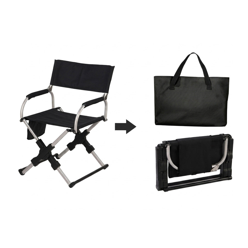 Portable Aluminum Alloy Folding Camping Chair Director's Chair with Backrest for Camping, Fishing, RV & Outdoor Travel