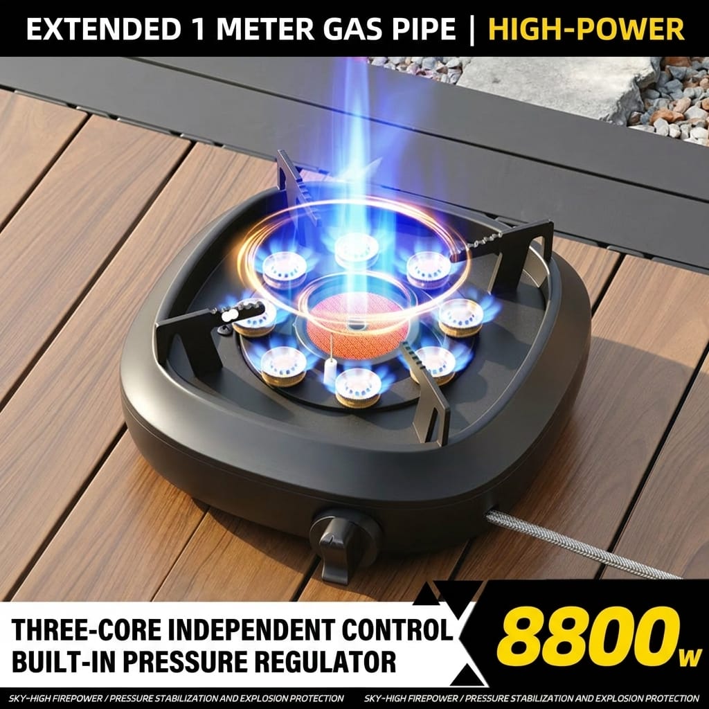Portable Cassette Camping Stove Outdoor Tea Boiling Burner Split-Type Gas Stove Set for Camping and Picnic Cooking