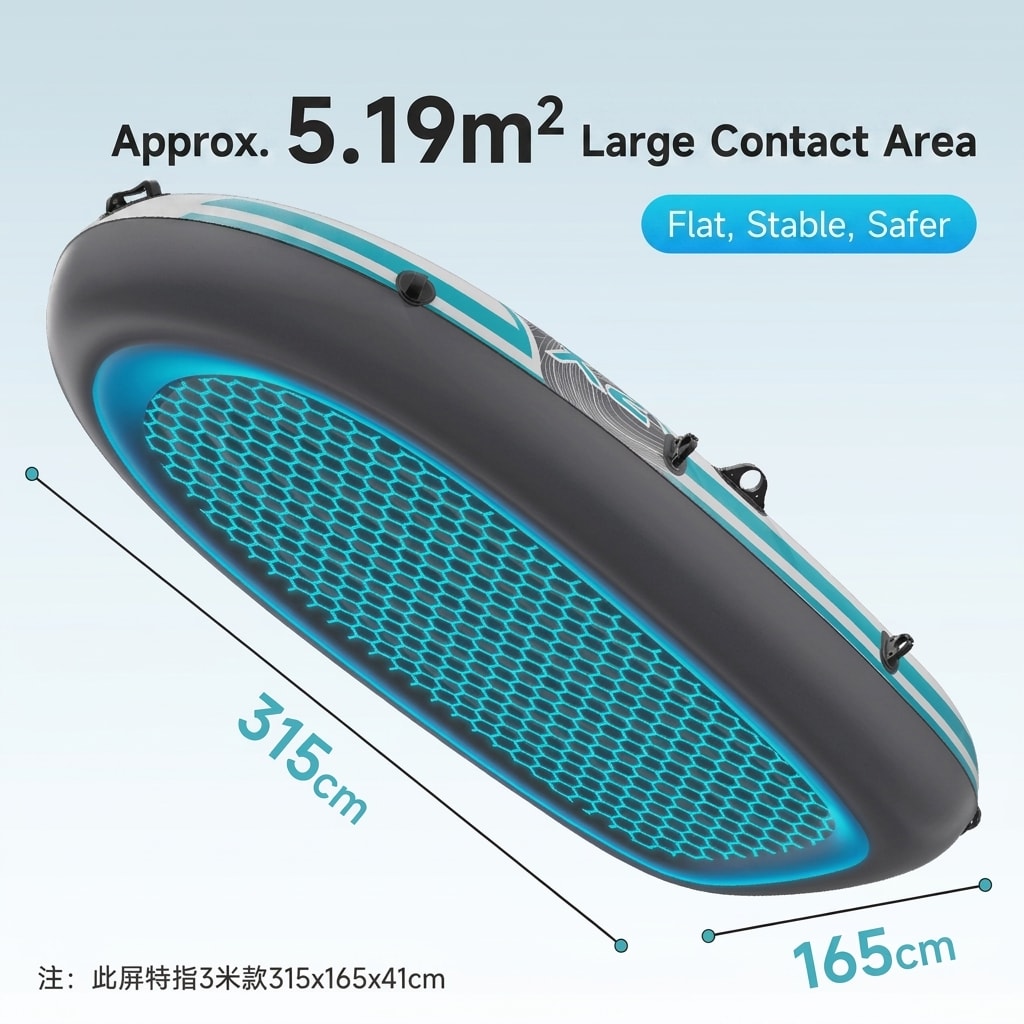 Heavy-Duty Inflatable Fishing Boat, 2 Person PVC Dinghy with Air Floor for Lake, River, Camping & Outdoor Adventures