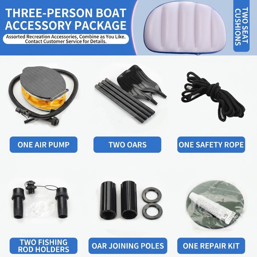 Heavy-Duty Inflatable Kayak for 2 Person, Thickened PVC Fishing Boat with Electric Air Pump for Lake, River & Outdoor Adventures