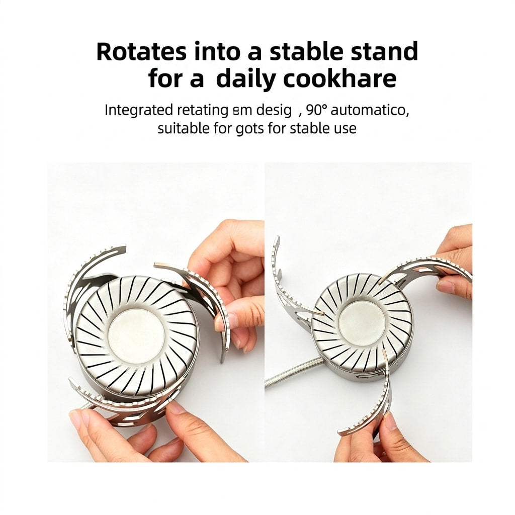 Portable UFO Camping Stove, Foldable Gas Burner with Rotating Flame, Compact Outdoor Cooking Stove for Camping & Hiking